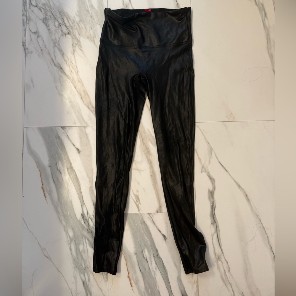 Spanx Faux Leather Black High-Waisted Leggings